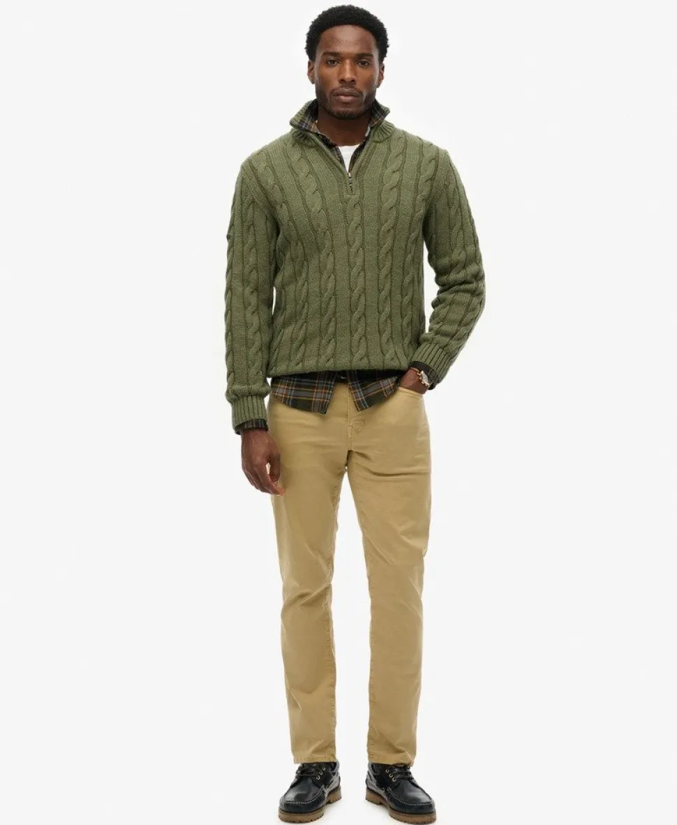 Jacob Cable Knit Half Zip Jumper