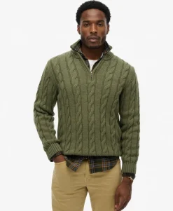 Jacob Cable Knit Half Zip Jumper