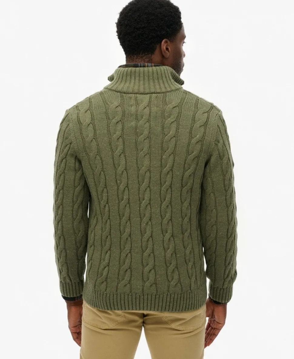 Jacob Cable Knit Half Zip Jumper