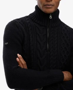 Jacob Cable Knit Half Zip Jumper