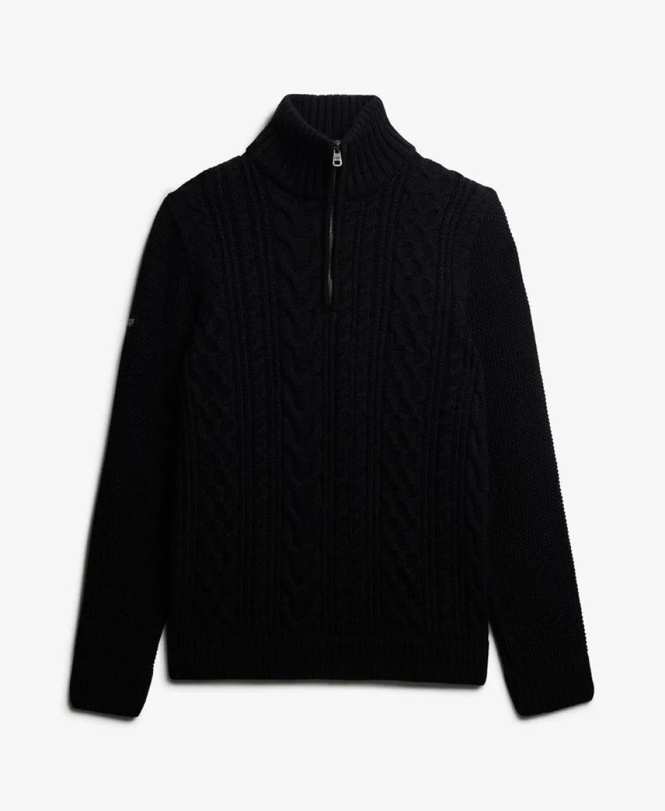 Jacob Cable Knit Half Zip Jumper