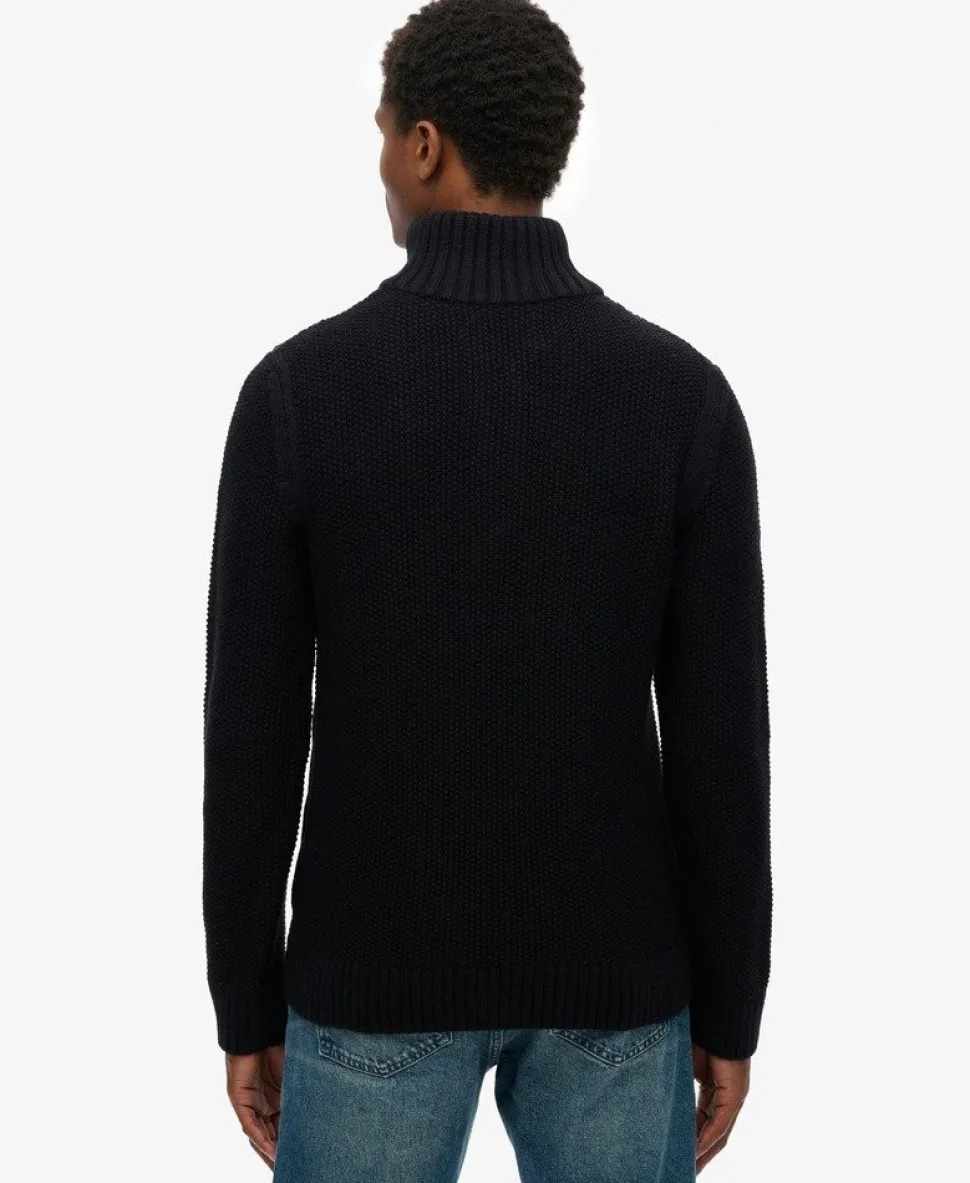Jacob Cable Knit Half Zip Jumper
