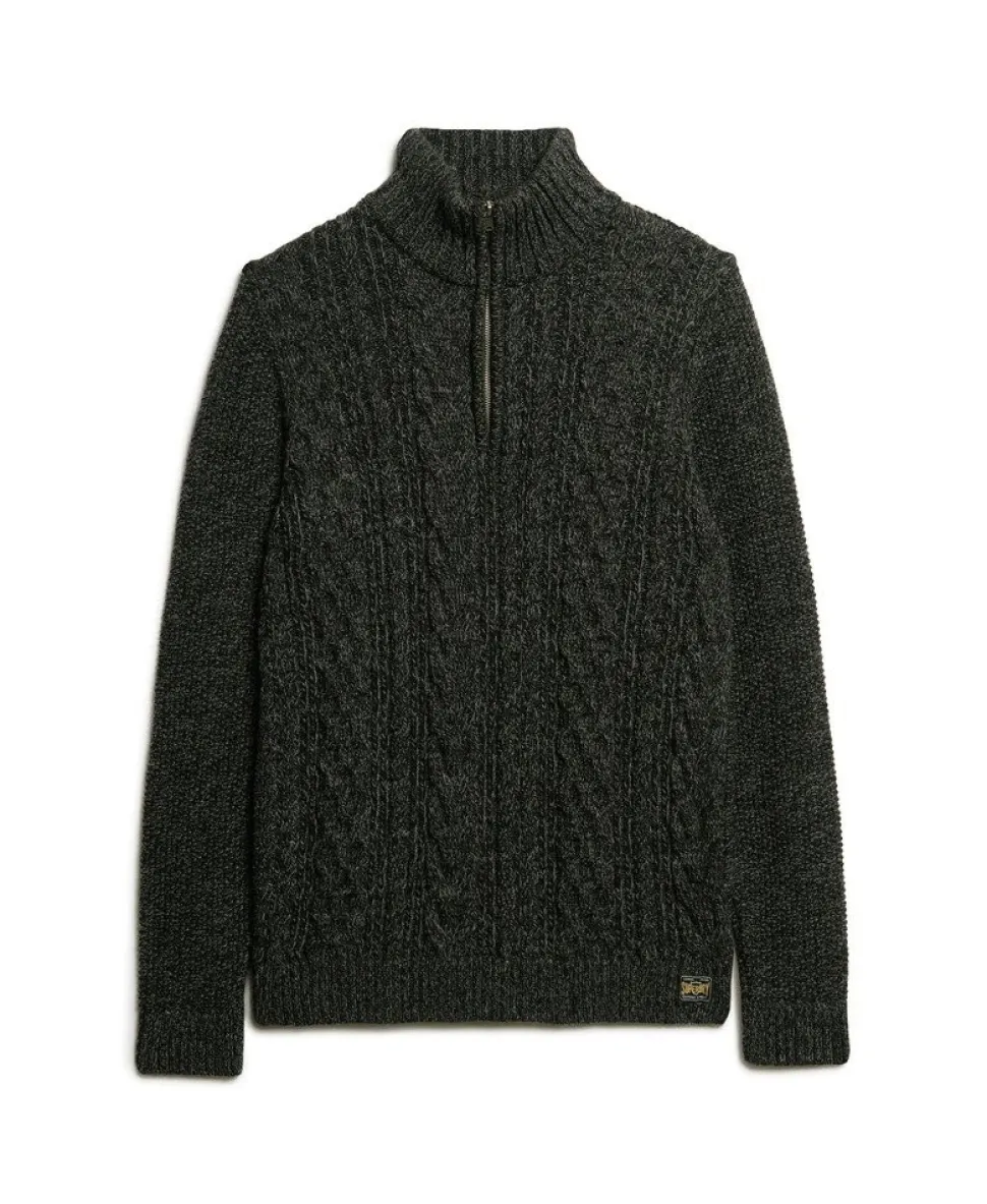Jacob Cable Knit Half Zip Jumper