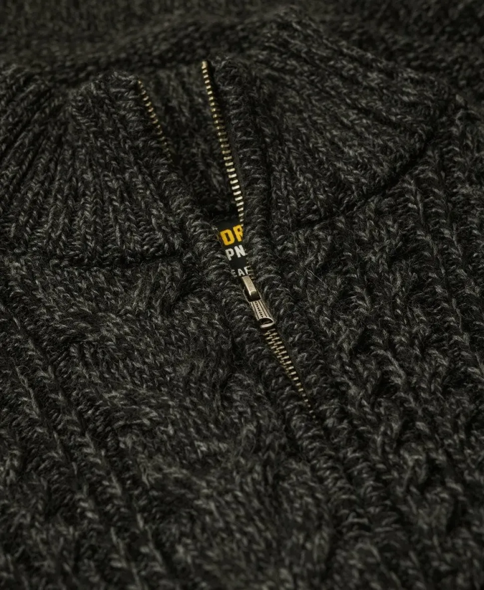 Jacob Cable Knit Half Zip Jumper