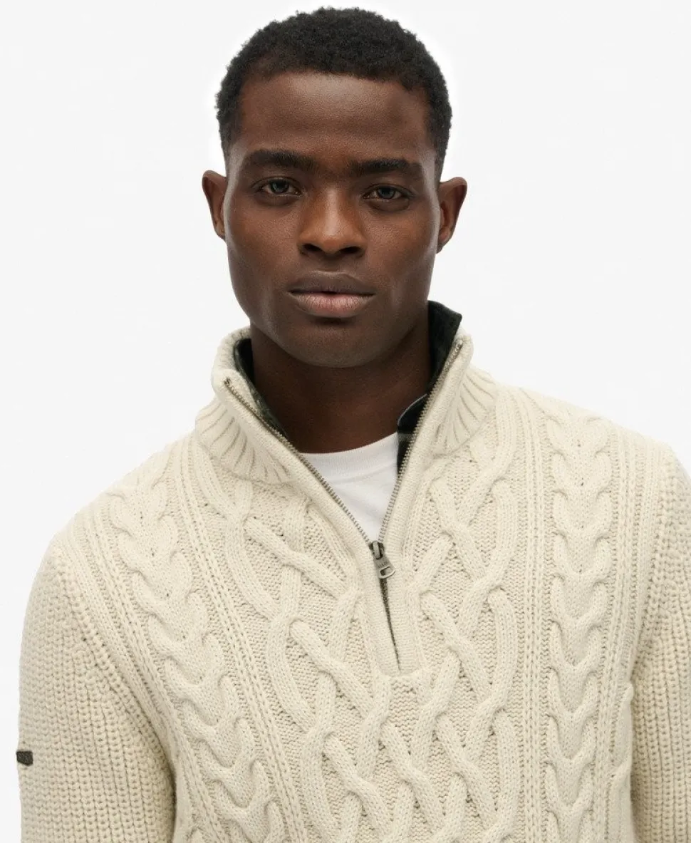 Jacob Cable Knit Half Zip Jumper