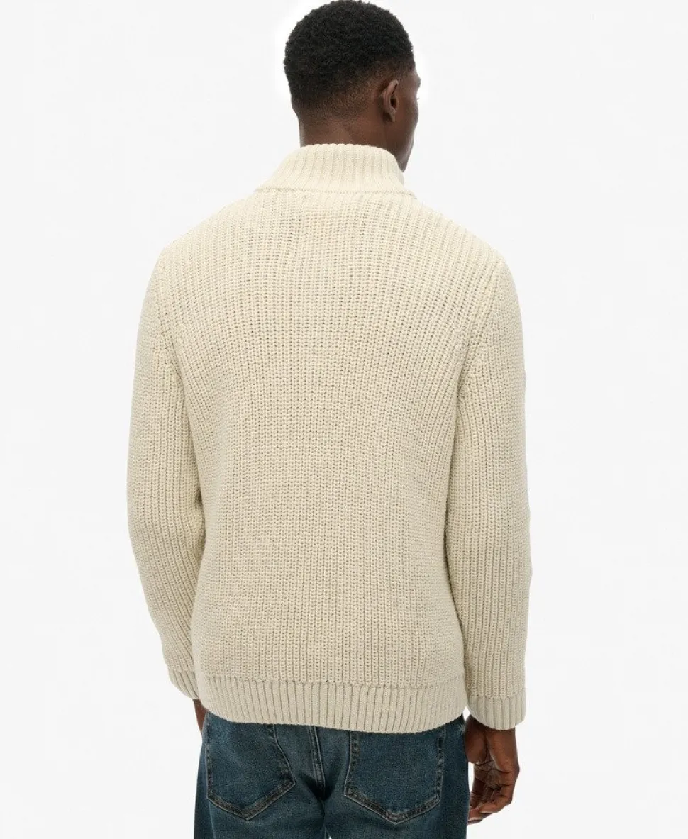 Jacob Cable Knit Half Zip Jumper