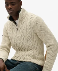 Jacob Cable Knit Half Zip Jumper