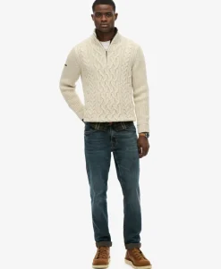Jacob Cable Knit Half Zip Jumper