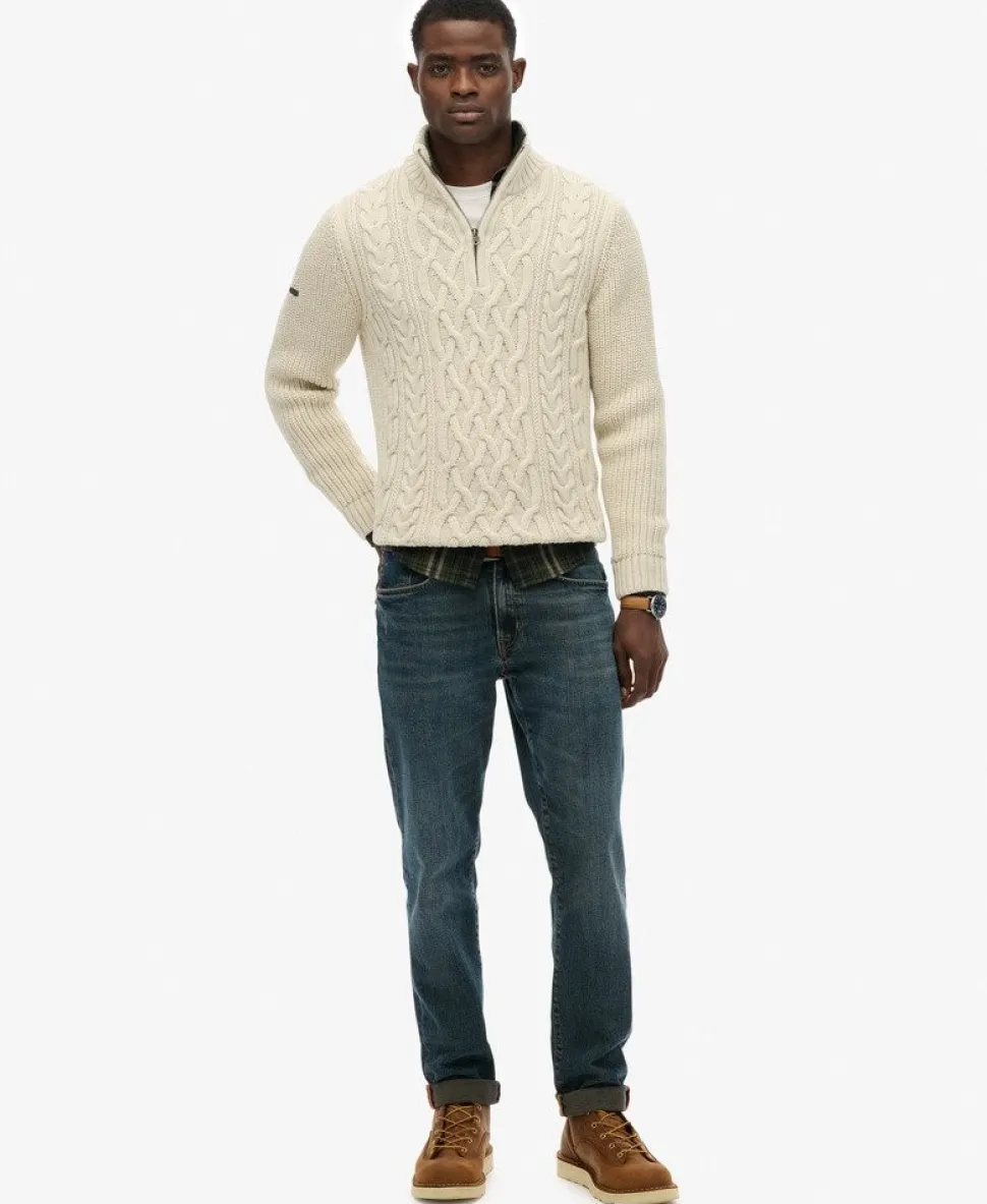 Jacob Cable Knit Half Zip Jumper