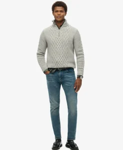 Jacob Cable Knit Half Zip Jumper