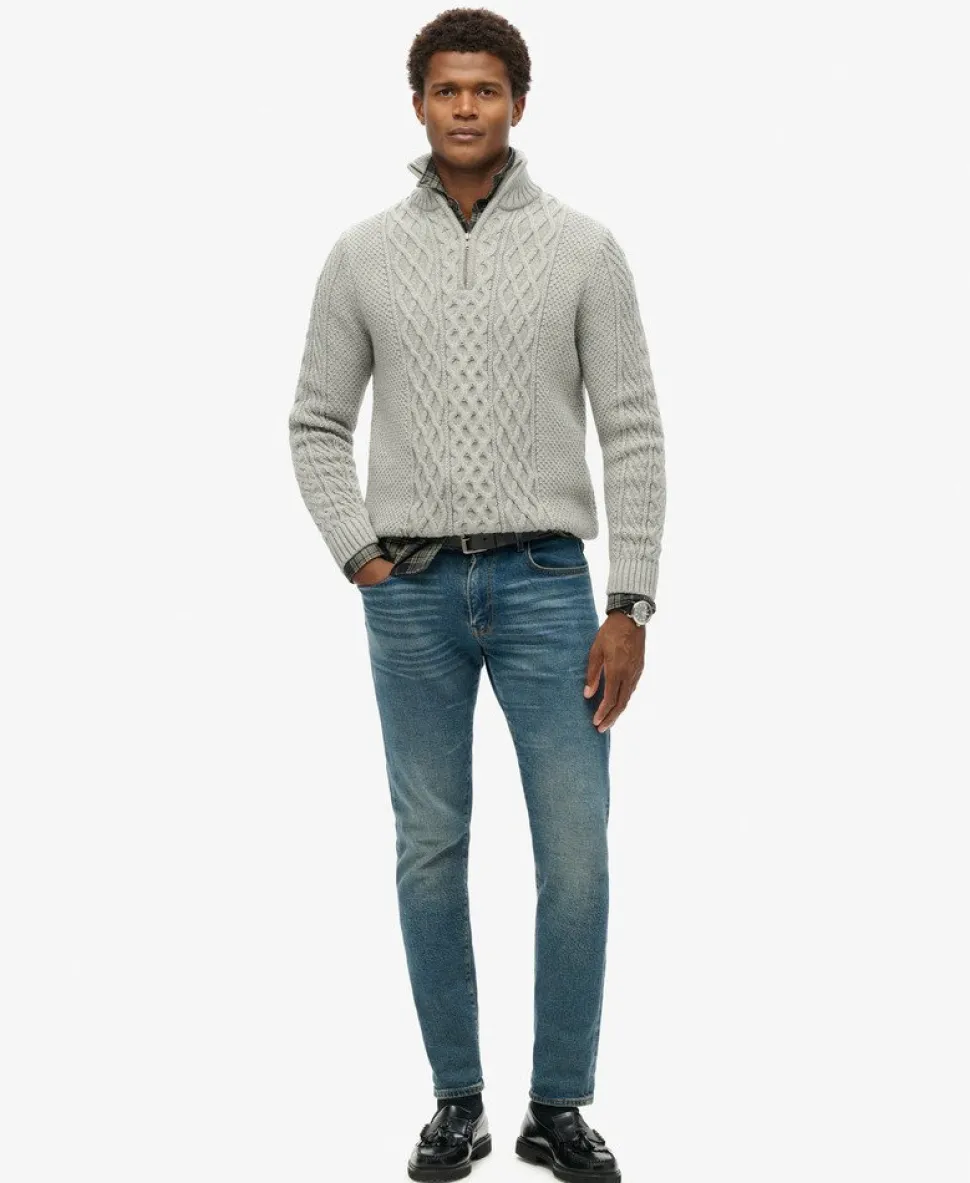 Jacob Cable Knit Half Zip Jumper