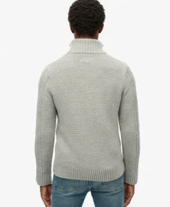 Jacob Cable Knit Half Zip Jumper
