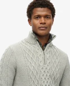 Jacob Cable Knit Half Zip Jumper