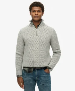 Jacob Cable Knit Half Zip Jumper
