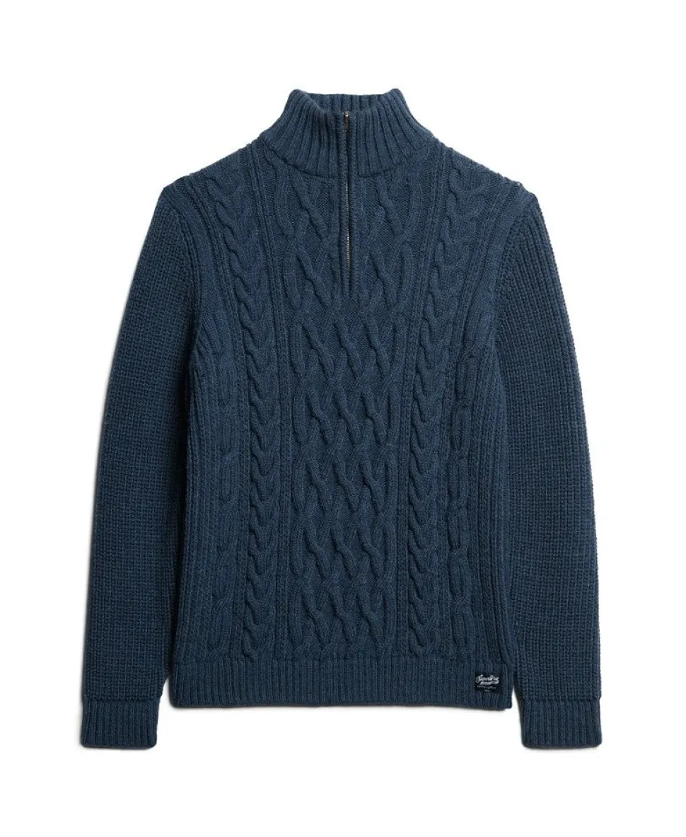 Jacob Cable Knit Half Zip Jumper