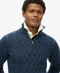 Jacob Cable Knit Half Zip Jumper