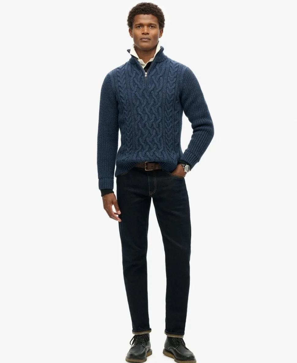 Jacob Cable Knit Half Zip Jumper