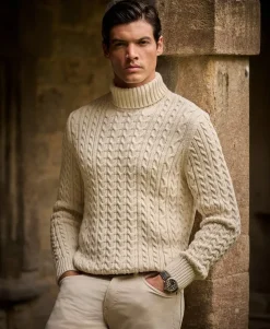 Jacob Cable Roll Neck Jumper