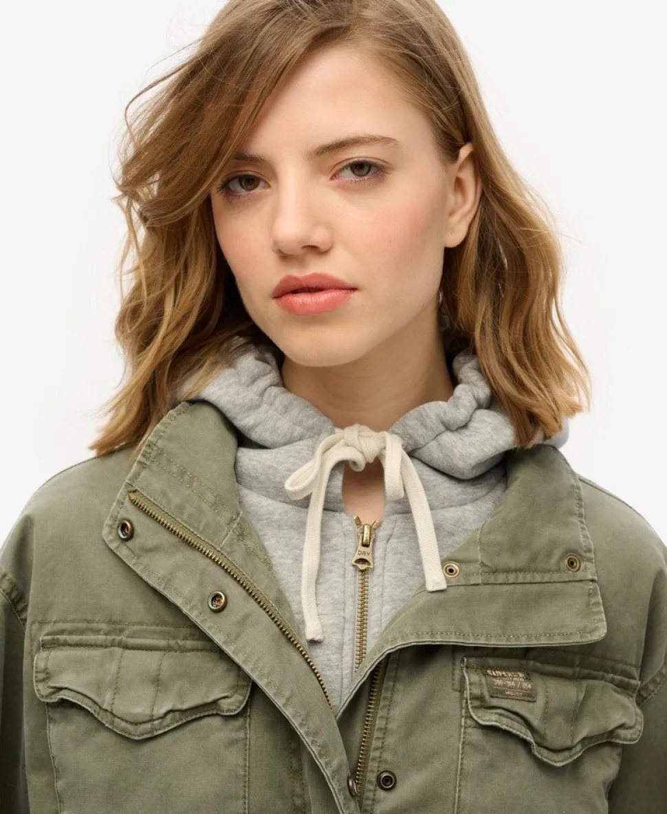 Jersey Hooded Military Jacket