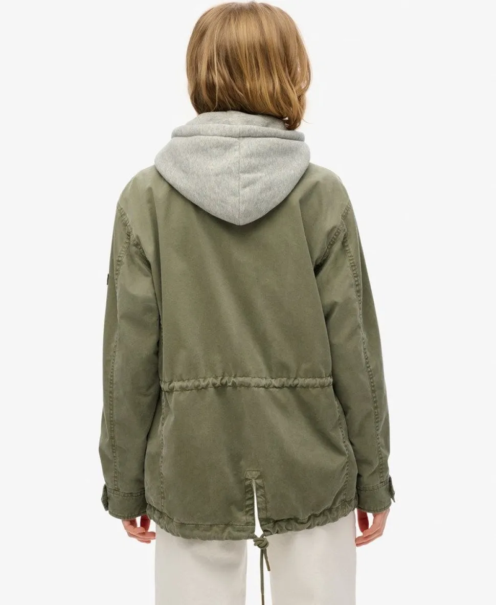 Jersey Hooded Military Jacket