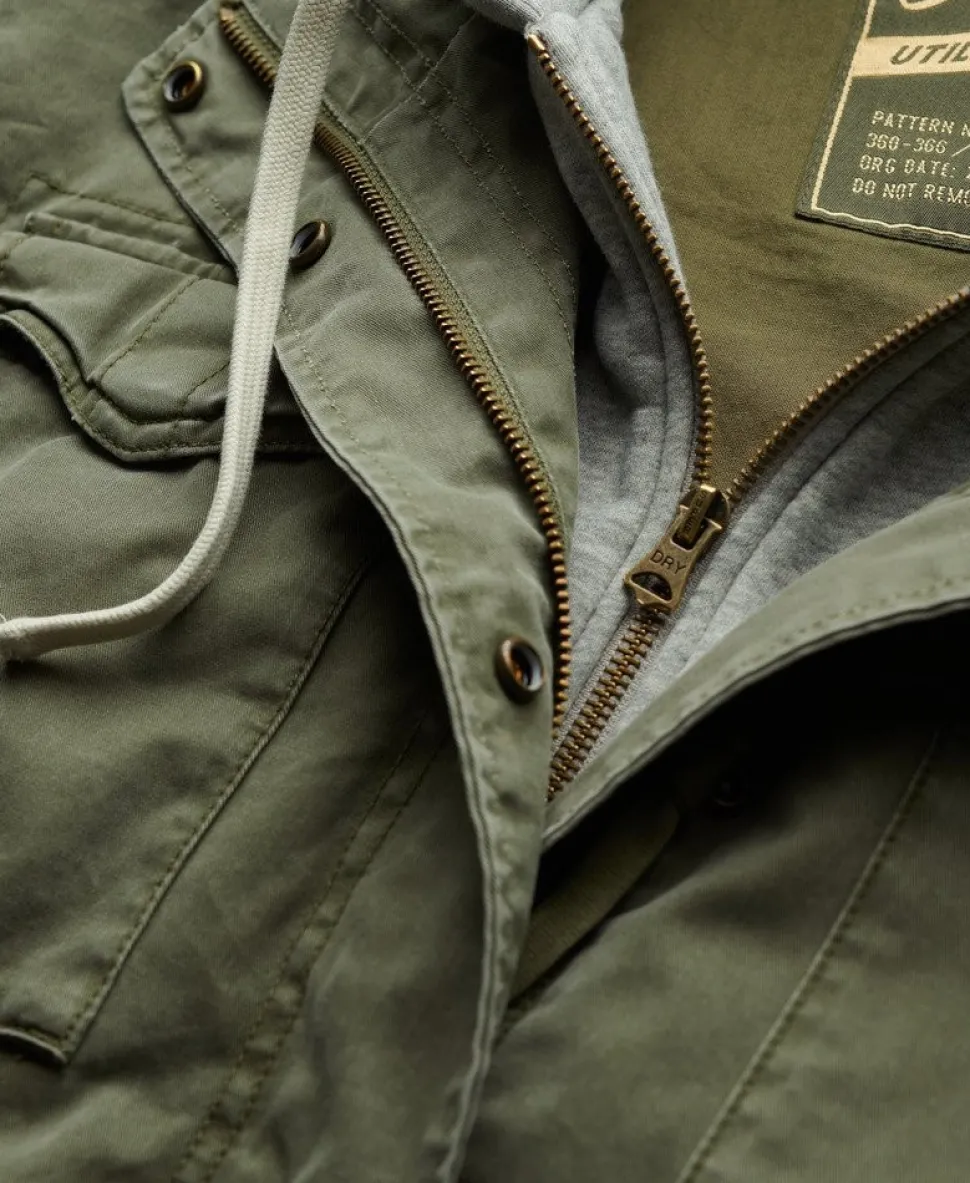 Jersey Hooded Military Jacket