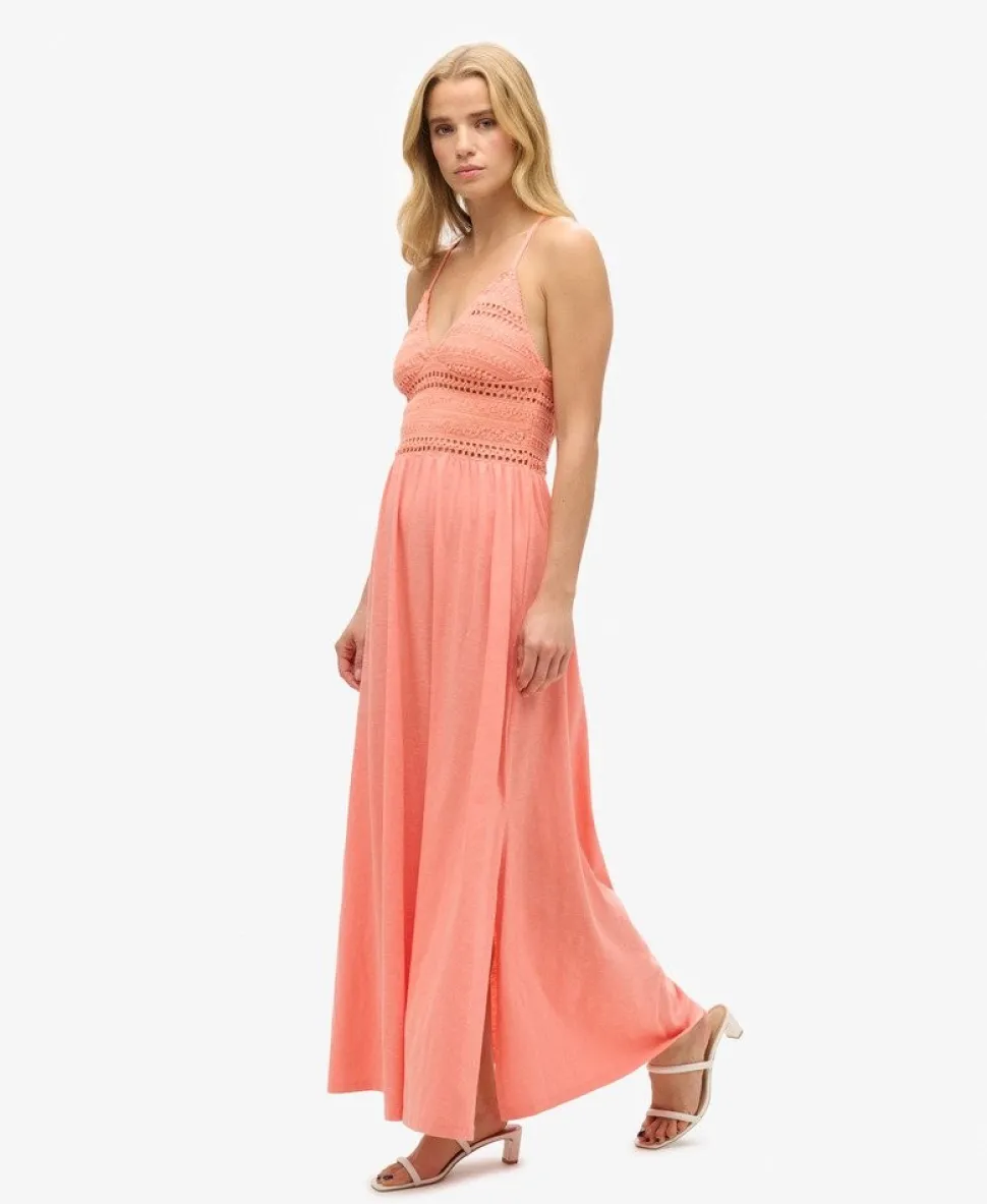 Jersey Lace Maxi Dress
