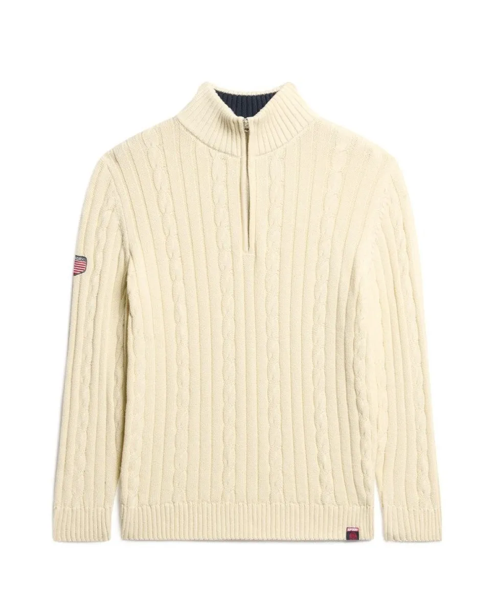 Knitted Rugby Half Zip Jumper