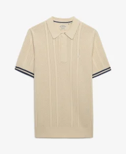Knitted Texture Short Sleeve Polo Shirt