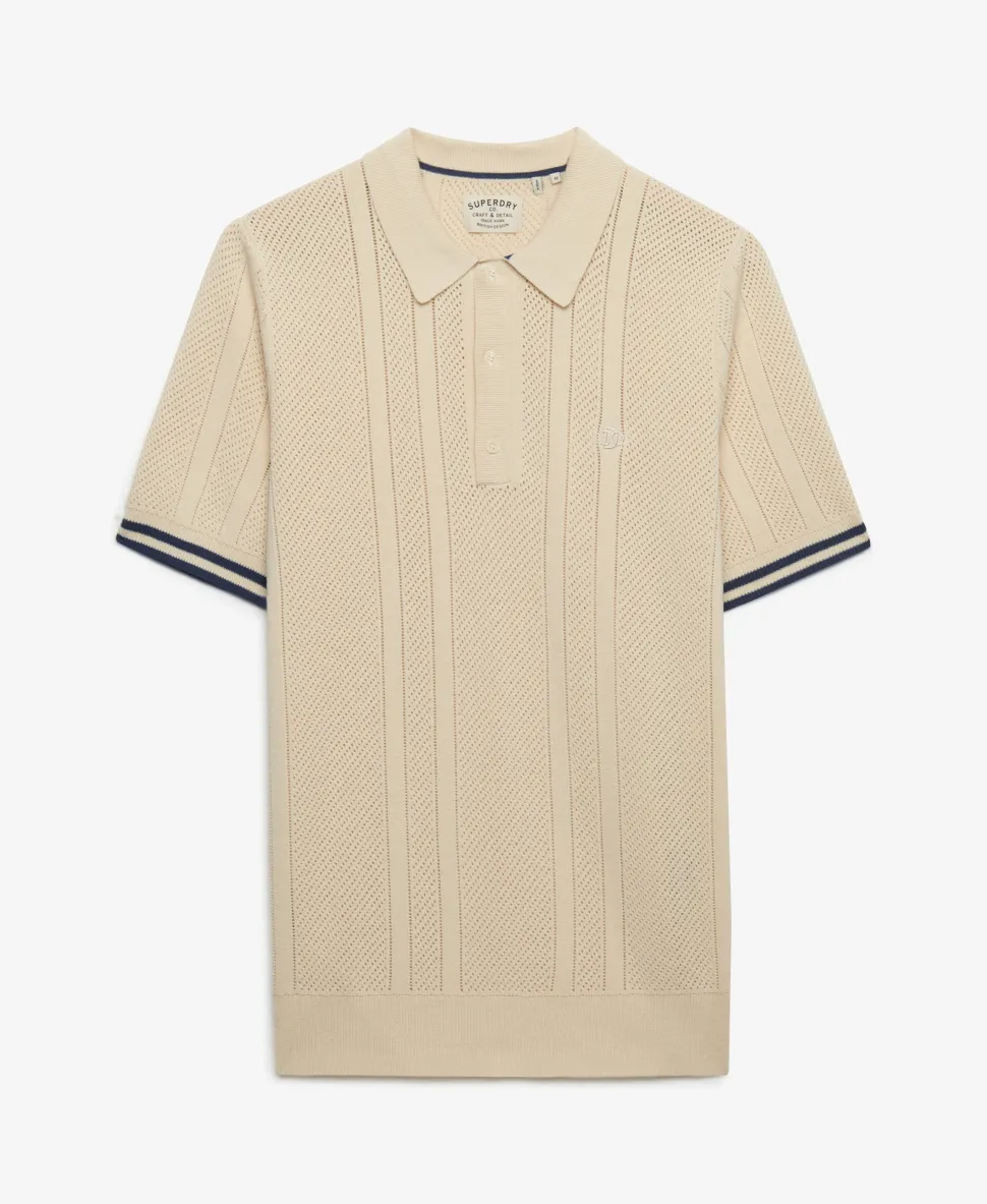 Knitted Texture Short Sleeve Polo Shirt