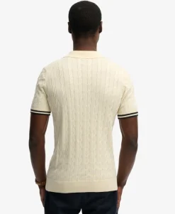 Knitted Texture Short Sleeve Polo Shirt