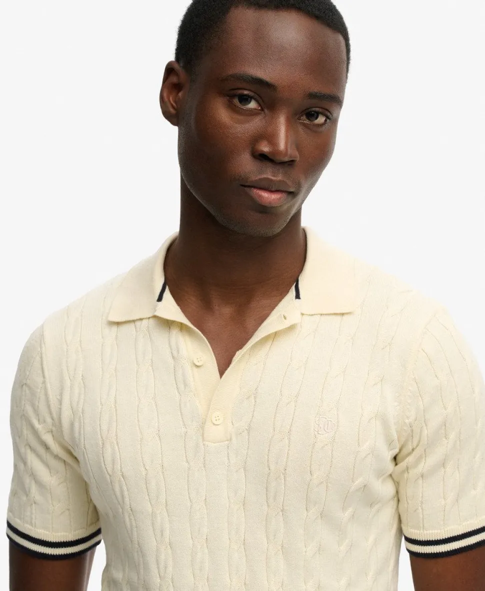 Knitted Texture Short Sleeve Polo Shirt