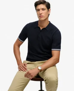 Knitted Texture Short Sleeve Polo Shirt
