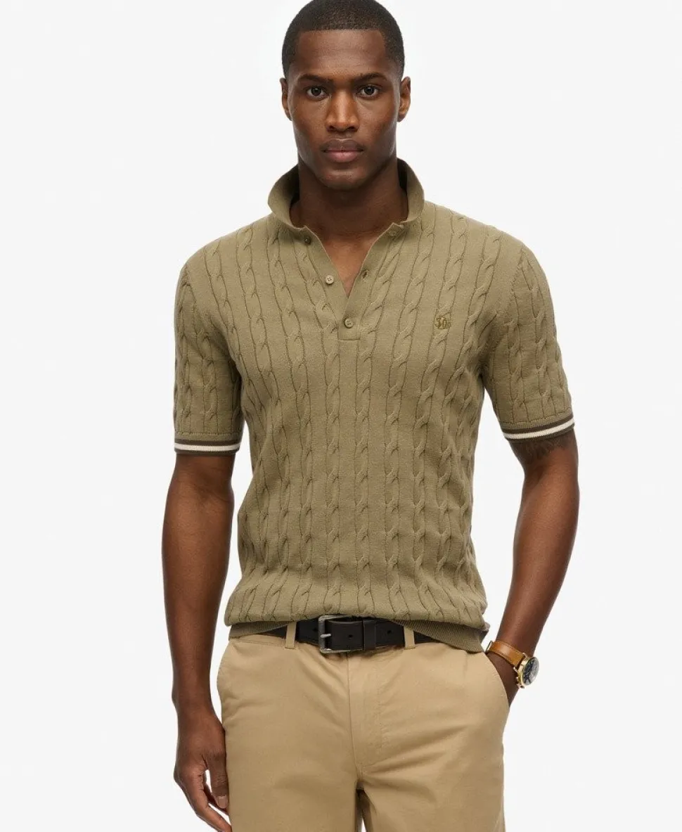 Knitted Texture Short Sleeve Polo Shirt