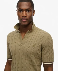 Knitted Texture Short Sleeve Polo Shirt