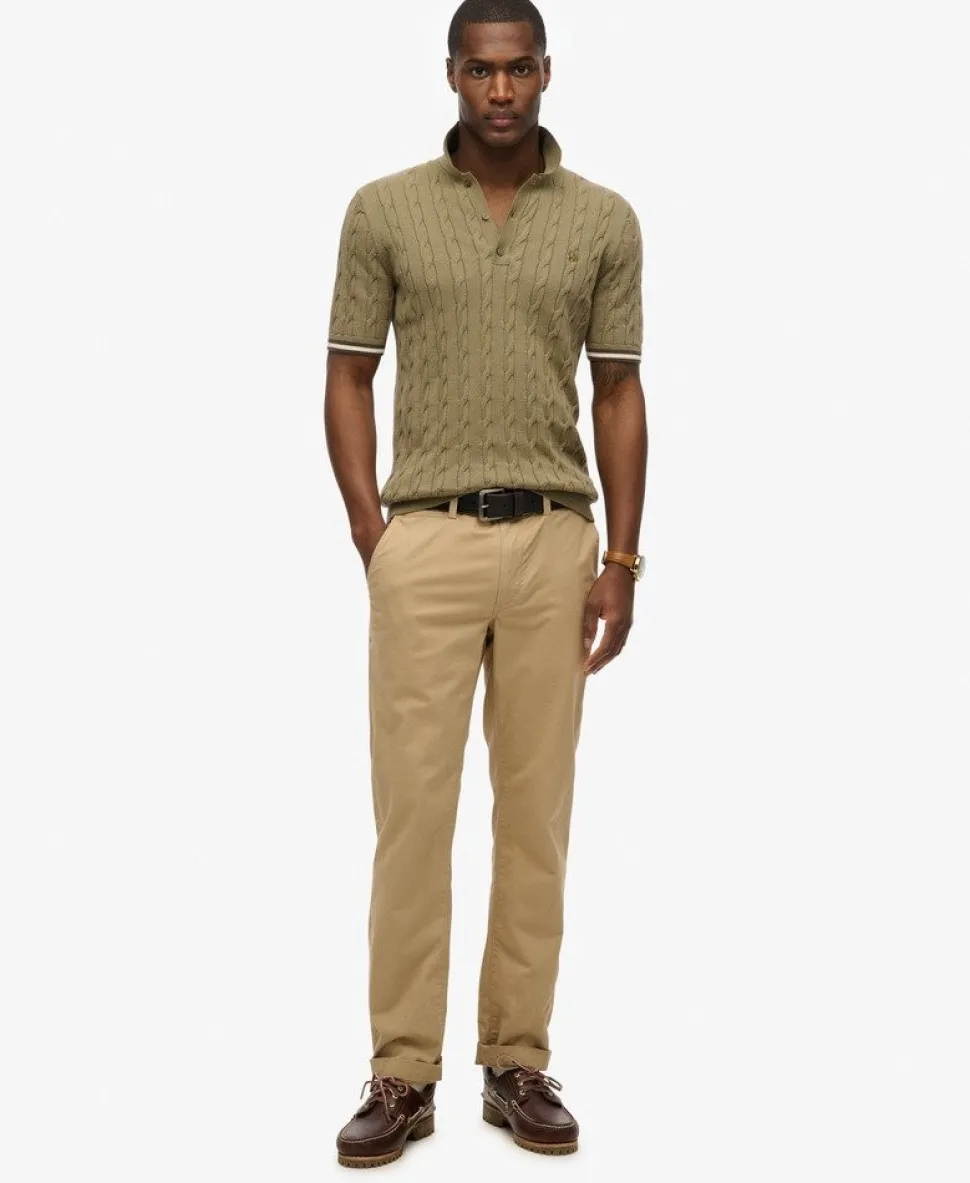 Knitted Texture Short Sleeve Polo Shirt