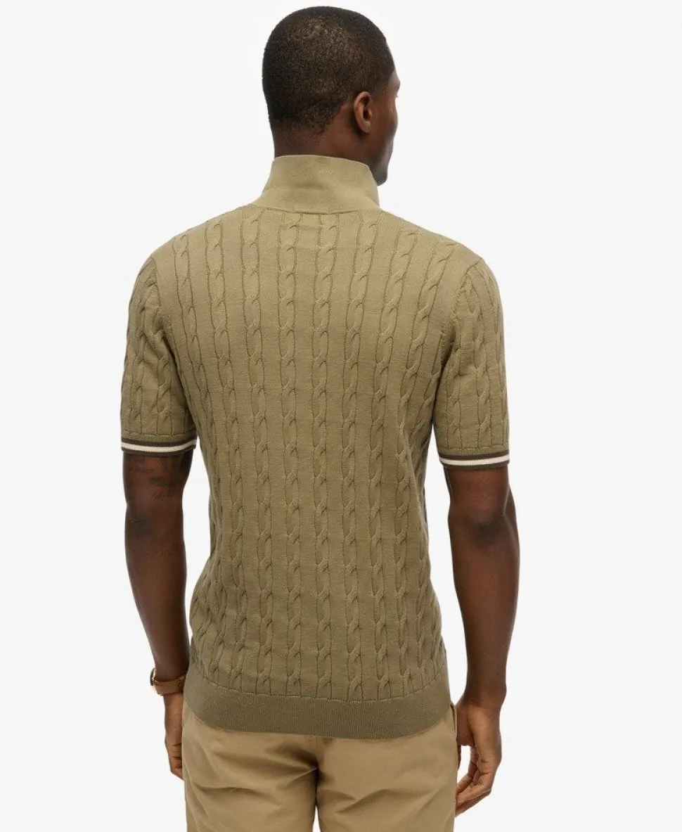 Knitted Texture Short Sleeve Polo Shirt