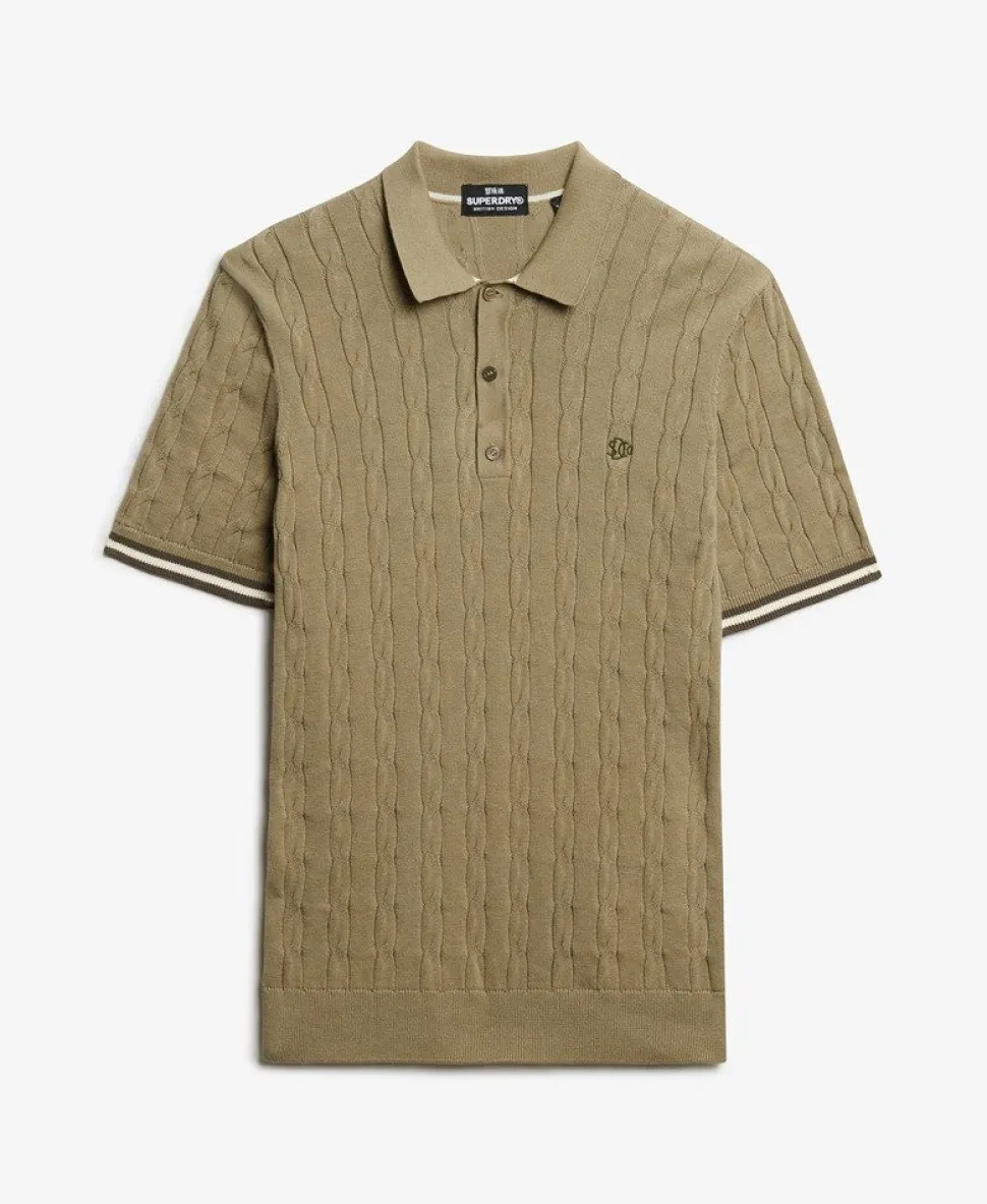 Knitted Texture Short Sleeve Polo Shirt