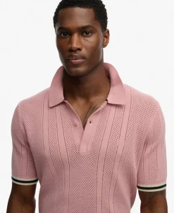 Knitted Texture Short Sleeve Polo Shirt