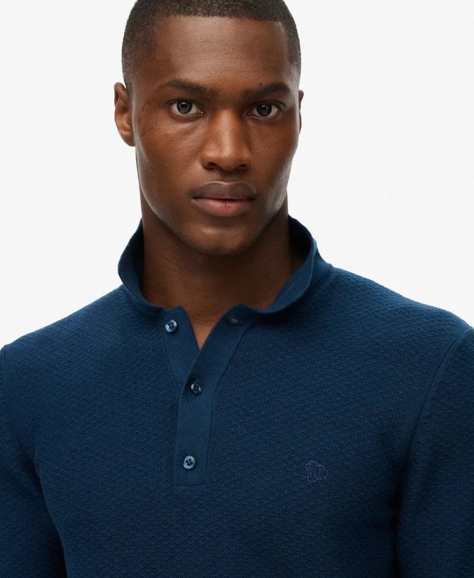 Knitted Texture Short Sleeve Polo Shirt