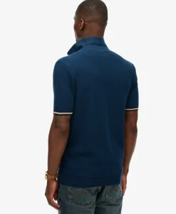 Knitted Texture Short Sleeve Polo Shirt