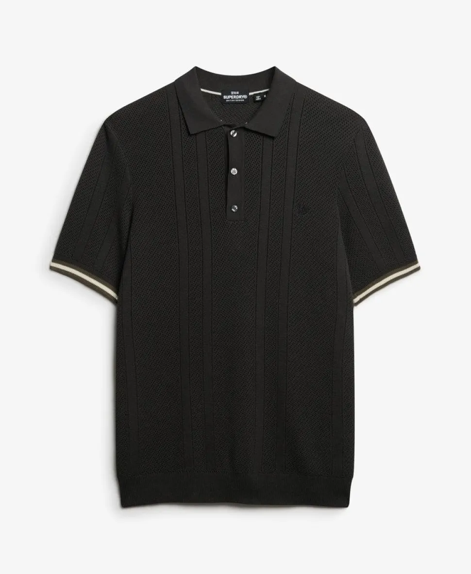 Knitted Texture Short Sleeve Polo Shirt