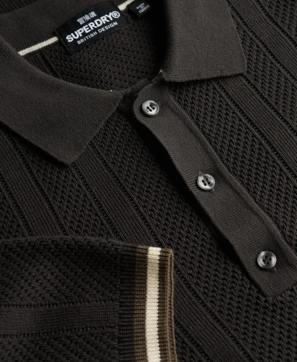 Knitted Texture Short Sleeve Polo Shirt