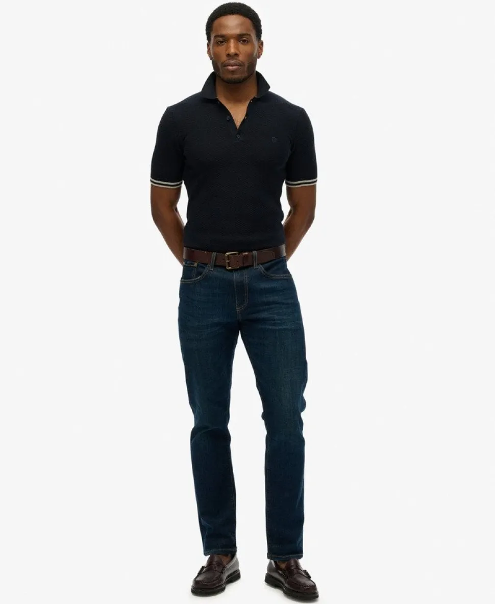 Knitted Texture Short Sleeve Polo Shirt