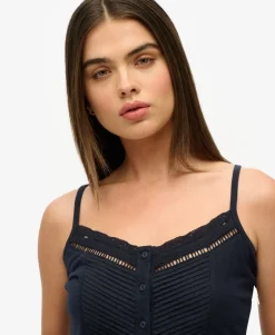 Lace Button Through Cami Top