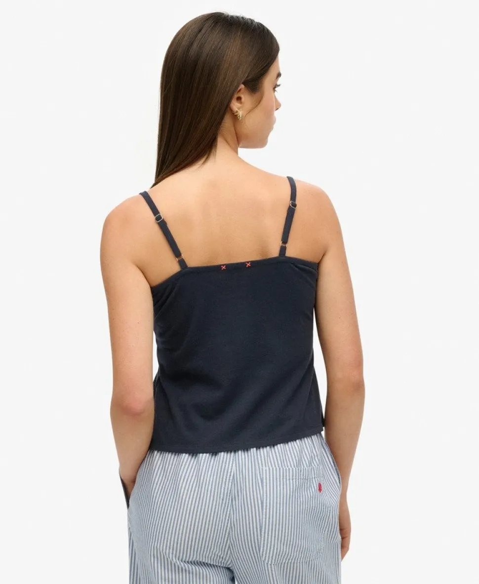 Lace Button Through Cami Top