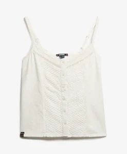 Lace Button Through Cami Top