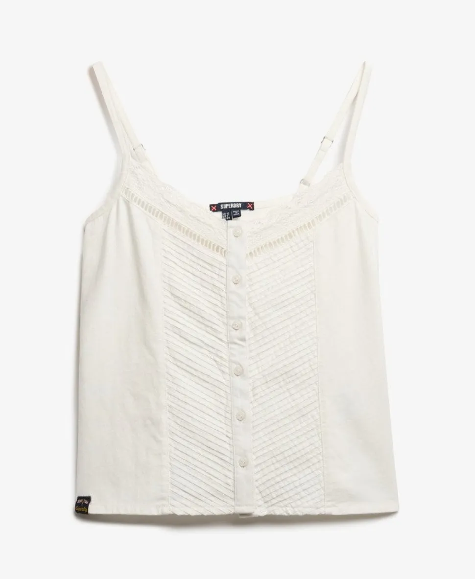 Lace Button Through Cami Top