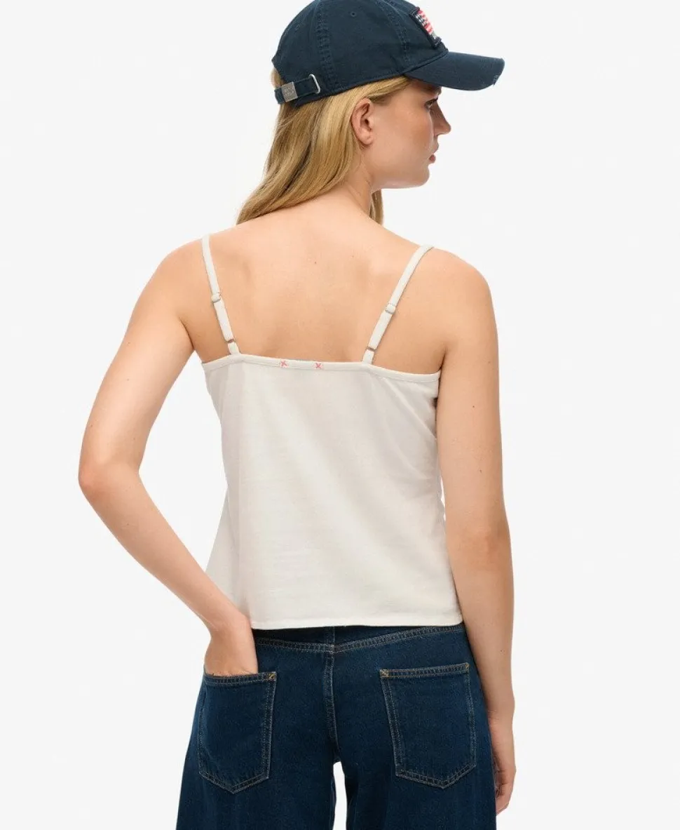 Lace Button Through Cami Top
