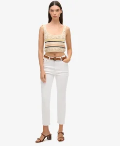 Lace-up Crochet Cropped Vest Top