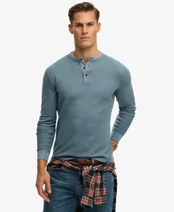 Lightweight Textured Henley Top